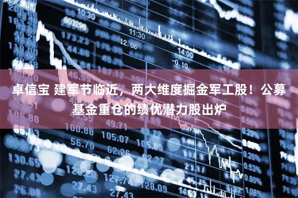 卓信宝 建军节临近，两大维度掘金军工股！公募基金重仓的绩优潜力股出炉